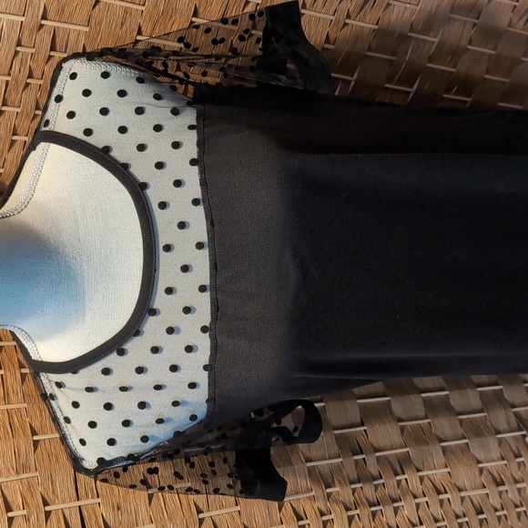 Izuria Chic Black Sheer Polka Dot Dress - Picture 2 of 6